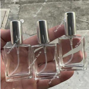 15ml Glass Perfume Bottle- Square Clear Aluminum Cap